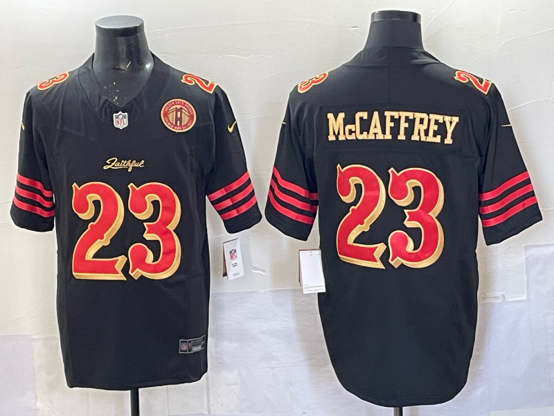 Men San Francisco 49ers #23 McCaffrey black Limited Nike NFL 2025 Jersey 03